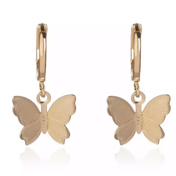 Jewelry - Gold Huggie Hoop Butterfly Earrings ❤️ 3 For $30